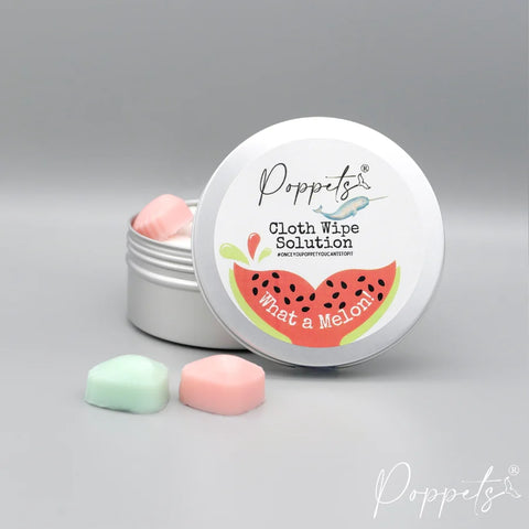 Poppets Natural Cloth Wipe Solution - What a Melon!