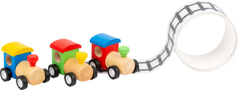 Wooden Train with Adhesive Track